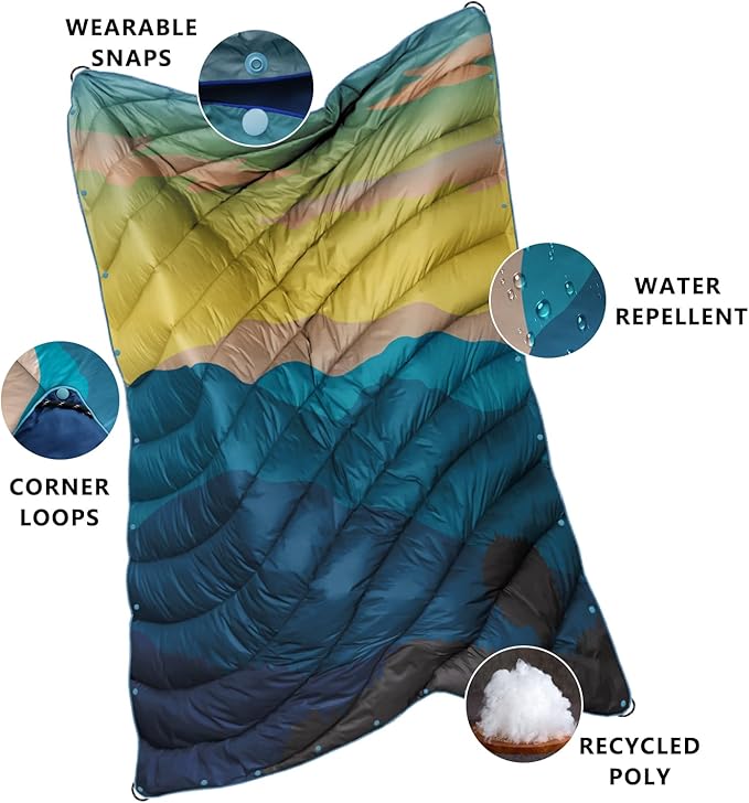 Camping Blanket,Lightweight Puffy Printed Camping Blanket Packable Outdoor Blanket for Camping,Traveling, Stadium, Hiking, Picnics