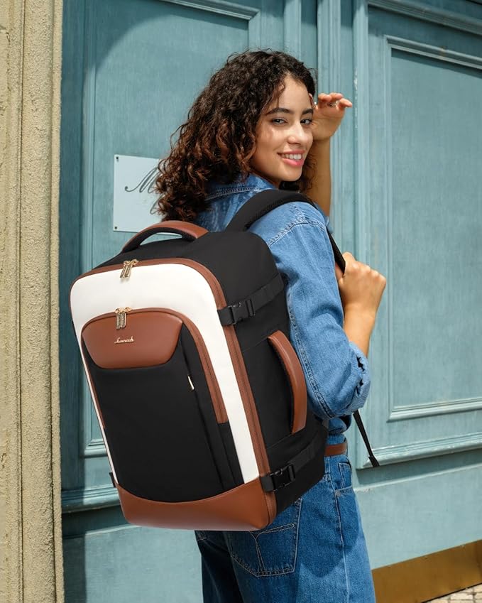 LOVEVOOK 50L Travel Backpack for Women Men, Large Carry on Backpack for Airplanes TSA Personal Item Travel Bag fits 17.3" Laptop, Waterproof Weekender Essentials Airline Approved with 2 Packing Cubes