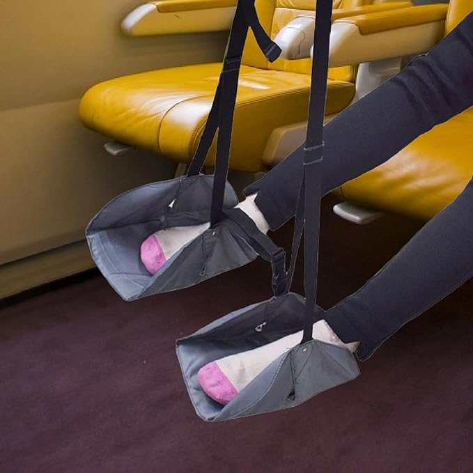 Foot Heel Hammock Airplane Footrest Travel Multifunction Compact Airplane Foot Rest Footrest Leg Hammock for Train Men Women