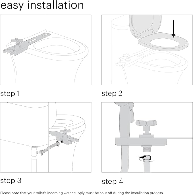 Brondell Hand-Held Bidet Holster Toilet Attachment with Integrated Shut-off, Accessory for Bidet Sprayers