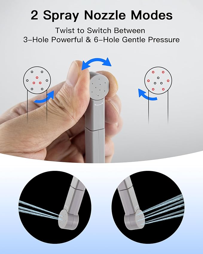 Handheld Portable Travel Bidet Sprayer, Rechargeable Electric Bidet, Peri Bottle for Women & Men, Upside Down Design, Works with Warm Water, No Heating Function, Personal Hygiene Care