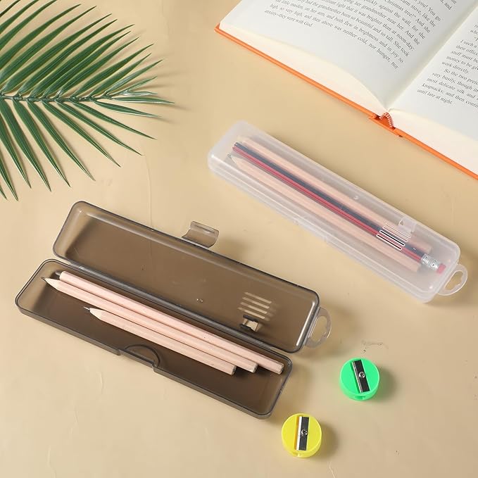 Toothbrush Case, 2 Pack Portable Clear Toothbrush and Toothpaste Storage Container, Transparent Toothbrush Travel Case, Plastic Toothbrush Holder, 8.27 x 1.85 x 1.1 inches (Black and White)
