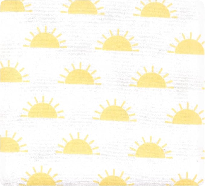 Hudson Baby Unisex Baby Cotton Rich Flannel Receiving Blankets 4-Pack, Sunshine and Rainbows, One Size