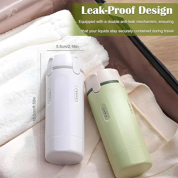 4 in 1 Travel Dispenser Set with 4 Pack 30ML Leak Proof Bottles for Toiletries, Portable Containers for Shampoo Lotion Conditioner Cream (Green)