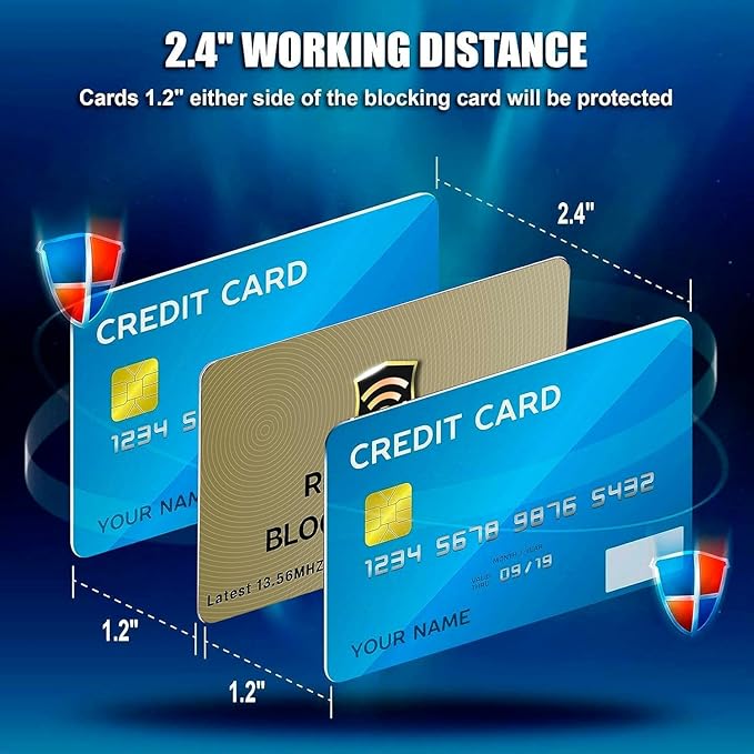 SaiTech IT 20 Pack RFID Blocking Card, One Card Protects Entire Wallet Purse For Men & Women, Contactless Bank Debit Credit Card Protector ID ATM Guard Card – Golden