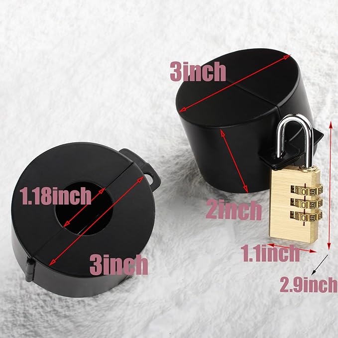 Door Knob with Lock,Without Drilling,Dementia Door Handle Lock，from Outside Prevents Turning of Door Knob and Access to Keyhole,for Apartment Evictions，Childproof (Black with Padlock)