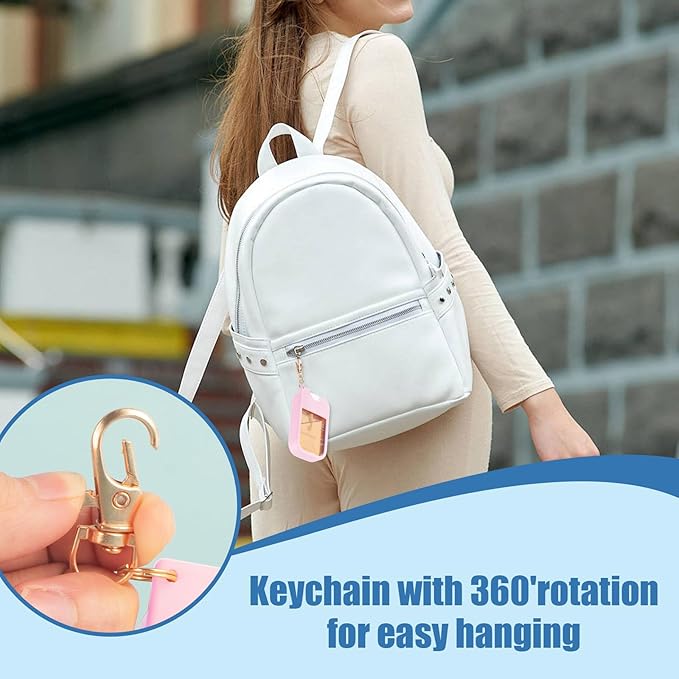 Hand Sanitizer Spray Case Compatible with Touchland, Silicone Hand Sanitizer Case Holder with Keychain for Power Mist and Glow Mist 1 fl oz,(Pink)