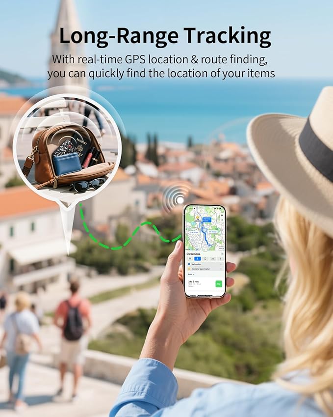 Bluetooth Tracker Card for Apple Find My (iOS Only), Rechargeable iPhone Smart Wallet Tracker Card, IP68 Item Finder Worldwide Tracking for Bags, Passport [Apple MFi Certified]