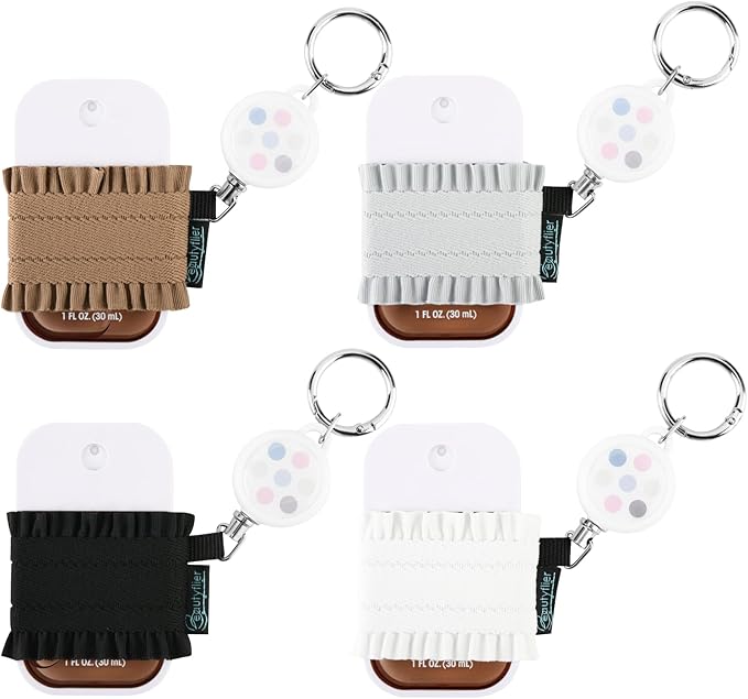 Beautyflier 4pcs Elastic Holder Sleeve for Touchland Power Mist Hand Sanitizer Spray, Cute Hand Sanitizer Holder for Gentle Mist, Glow Mist and Power Mist 1FL OZ, Best Gift for All Ages