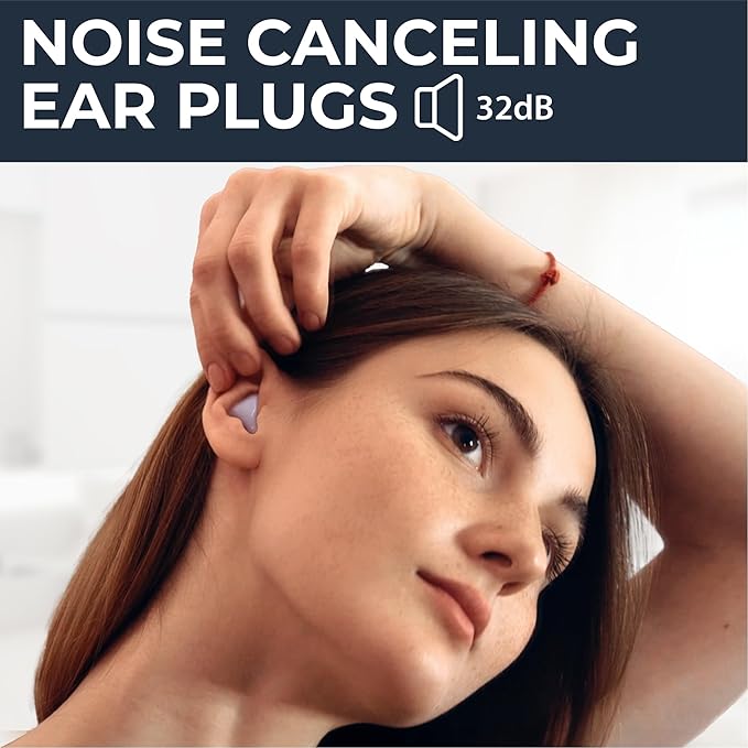 PQ Wax Ear Plugs for Sleep - 6 Silicone Wax Earplugs for Sleeping and Swimming - Gel Ear Plugs for Noise Cancelling, Ear Protection - Sleeping Earplugs with Sound Blocking 32 Db (6-Pillows). White