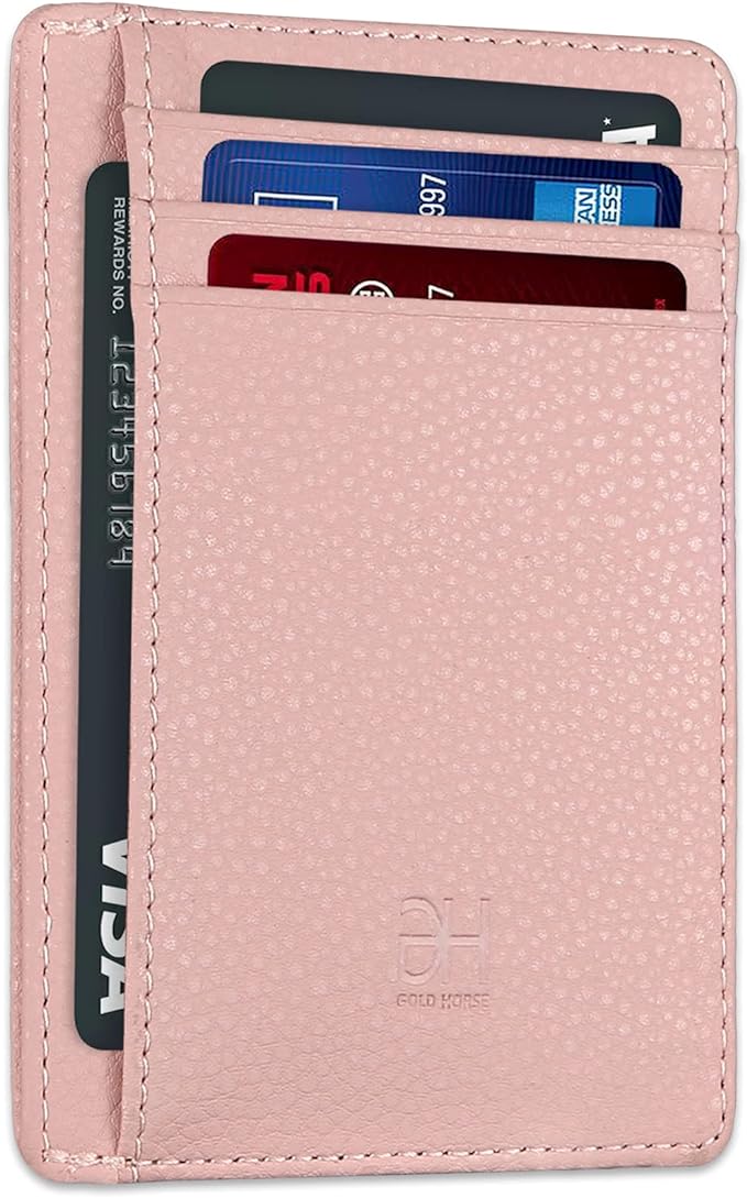 GH GOLD HORSE Slim RFID Blocking Card Holder Minimalist Leather Front Pocket Wallet for Women | Slim, RFID Blocking, Minimalist, Front Pocket