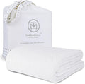 Threadmill Luxury Cotton Blankets for Twin Size Bed | All-Season 100% Cotton Twin Blanket for Bed | Herringbone Soft & Cozy Fall Thermal Blanket, 350GSM, 68x92 inches | White