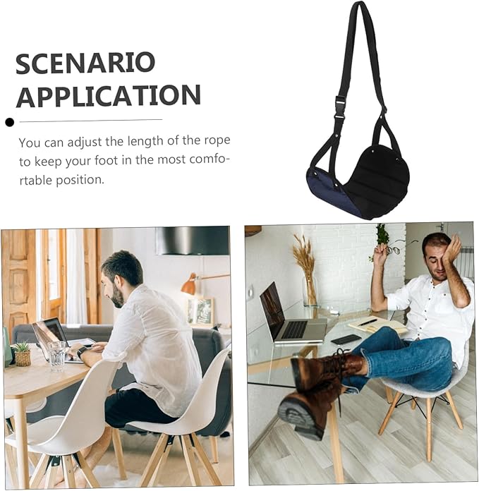 Travel Essentials Footrest for Airplane Hanging Foot Hammock Portable Foot Rest Blue