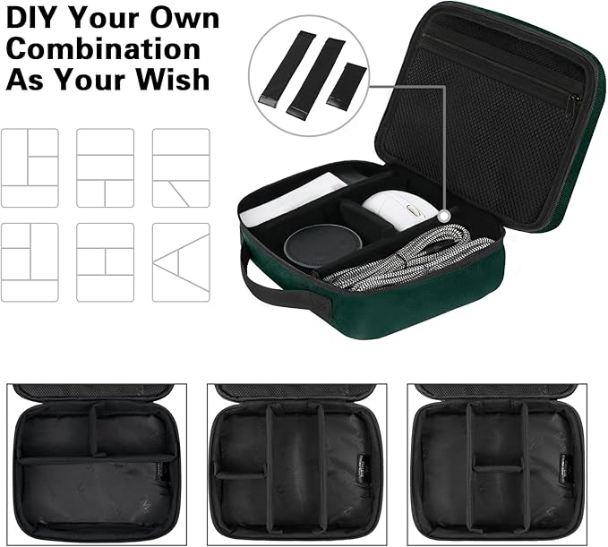 MATEIN Electronics Travel Organizer, Double Layers Charger Organizer with Sturdy Handle for Travel Accessories, Tech gifts for Men and Women, Medium Tech Case for Cable Management, Peacock Blue