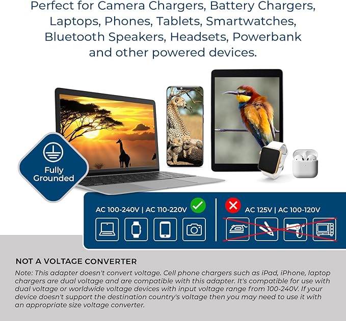 OREI South Africa, Botswana, Namibia Travel Plug Adapter with Dual USB - USA Input - Type M (U2U-10L), Will work with Cell Phones, Camera, Laptop, Tablets, iPad, iPhone