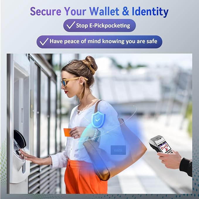 RFID Blocking Card,5Pack Contactless NFC Debit Credit Card Passport Protector blocker,One RFID Card Protects Entire Wallet, without adding bulk Black
