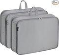 Compression Packing Cubes for Travel Essentials, 2pc Expandable Travel Cubes for Packing Bags Suitcase Organizer, Grey