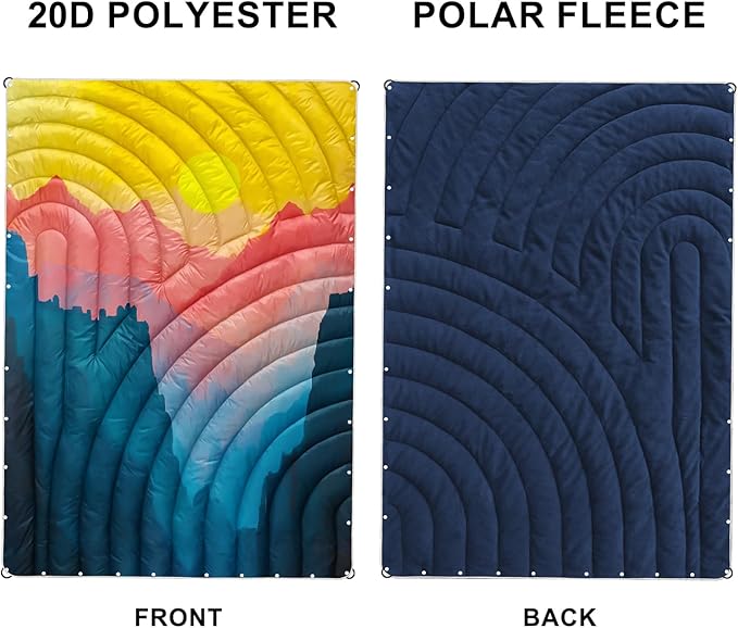 Camping Blanket,Puffy Blanket Lightweight Packable Camping Blanket Outdoor Blanket for Camping,Traveling, Stadium, Hiking, Picnics