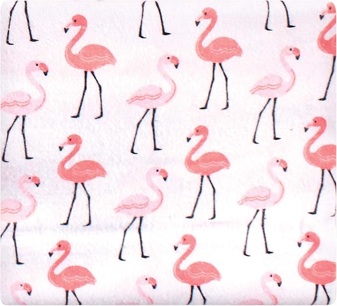 Hudson Baby Unisex Baby Cotton Flannel Receiving Blankets Bundle, Flamingos, One Size (Pack of 2)