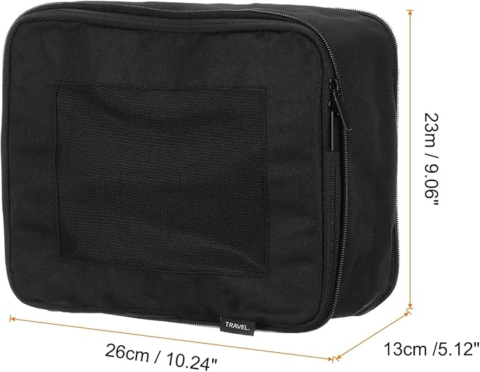 HARFINGTON Compression Packing Cube for Suitcases 26x23x13cm Lightweight Luggage Organizers Bag Travel Essentials Compression Bags for Carry on Suitcases, Black