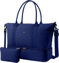 HOTOR Travel Duffel Bag - Weekender Bags for Women, Gym Tote Bags with Shoe Compartment, Carry On Overnight Bag with Toiletry Bag for Travel Essentials Travel Accessories, Dark Blue, 13.4"×17.3"×7.9"
