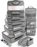 Veken 10 Set Packing Cubes for Travel Essentials, Suitcase Organizer Bags in 4 Sizes, Carry-On Luggage Accessories with Large Laundry Bag & Passport Holder, Must-Have for Airplane, Road Trip & Camping
