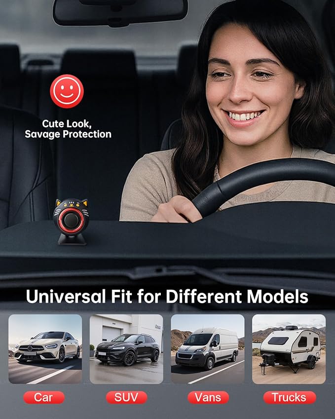 Electop 120dB Car Alarm System with Motion Sensor & Sound, Car Security System Anti-Theft Device Car Alarm with Wireless Remote & Led Light for Cars, Trucks, Suvs