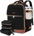 LOVEVOOK Carry On Backpack, 40L Travel Backpack Women with 3 Packing Cubes, TSA Airline Approved Suitcase Bag as Personal Item, Waterproof 17.3 inch Laptop Backpack for Weekender Overnight,Black-Brown