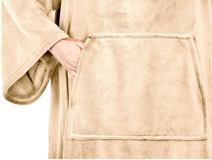 PAVILIA Blanket with Sleeves for Adult Women Men, Soft Warm Wearable Blanket Fleece Wrap Throw, Robe Blanket Gift