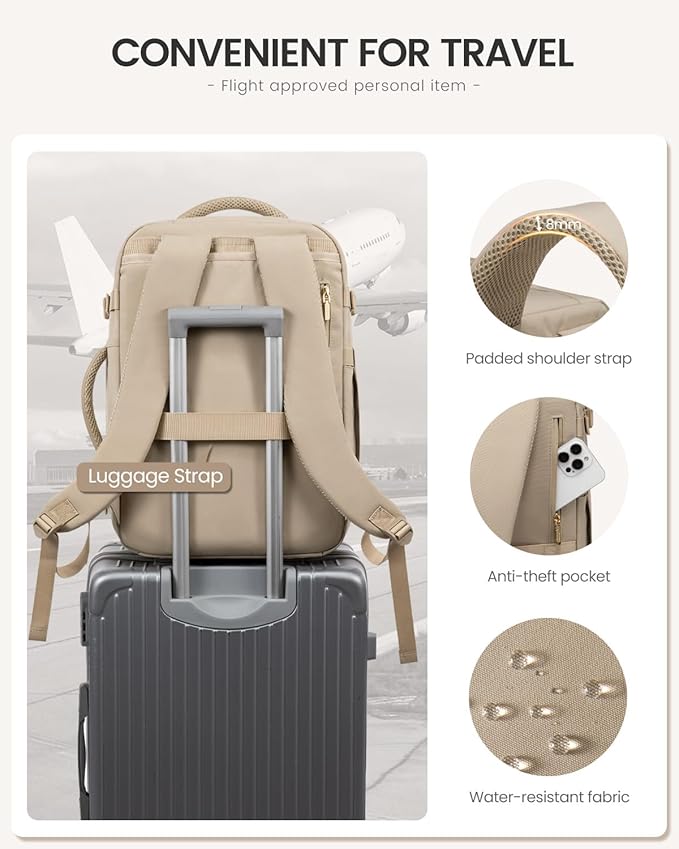 LOVEVOOK 50L Travel Backpack for Women Men, Large Carry on Backpack for Airplanes TSA Personal Item Travel Bag fits 17.3" Laptop, Waterproof Weekender Essentials Airline Approved with 2 Packing Cubes