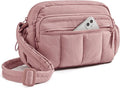 BAGSMART Anti Theft Crossbody Bags for Women Travel Purse, Medium Quilted Puffy cross body bag, Handbags Shoulder Purses, Dark-medium