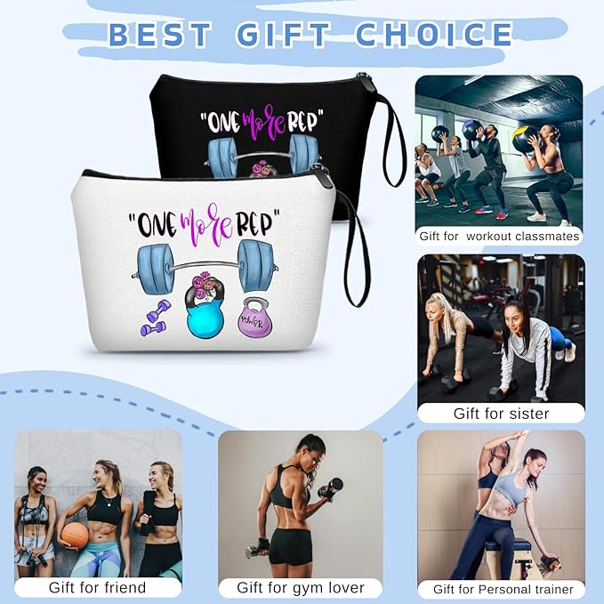 Workout Gym Exercise Gifts for Fitness Lovers Personal Trainer Women Female Girl Friends Sister Coworker Cosmetic Makeup Bag