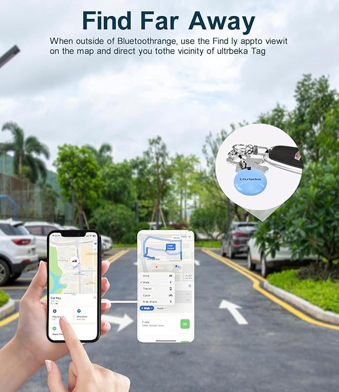 Ultrbeka Air Tracker Tag 4 Pack Bluetooth Item Finder for iPhone – MFi Certified Smart Tracker Compatible with Apple Find My, Replaceable Battery, IP67 Waterproof Key Finder for Keys, Wallet, Luggage