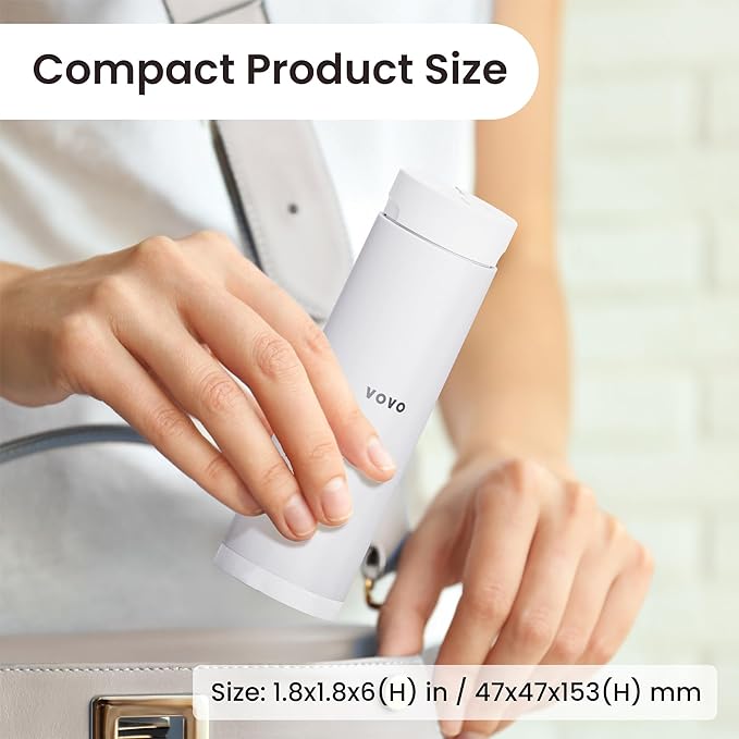 VOVO Go Portable Electric Bidet for Travel - 2 Adjustable Pressure Settings, Compact Handheld Bidet, Ideal for Personal Hygiene & Postpartum Care, Lightweight & Leak-Proof, Made in Korea - White