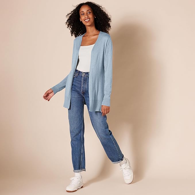 Amazon Essentials Women's Lightweight Long Sleeve Open-Front Cardigan Sweater (Available in Plus Size)