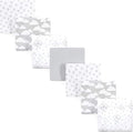 Hudson Baby Unisex Baby Cotton Flannel Receiving Blankets Bundle, Gray Clouds, One Size