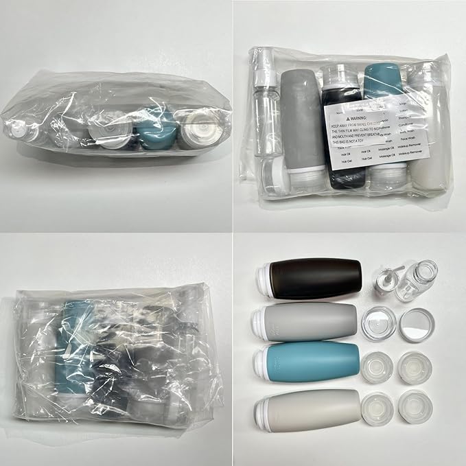 PACKISM 6 Pack TSA Approved Travel Bottles Set - Leak Proof 3.4oz Silicone Squeeze Containers for Toiletries, Refillable Accessories for Shampoo Conditioner Lotion Body Wash, BPA Free (Bottles Only)