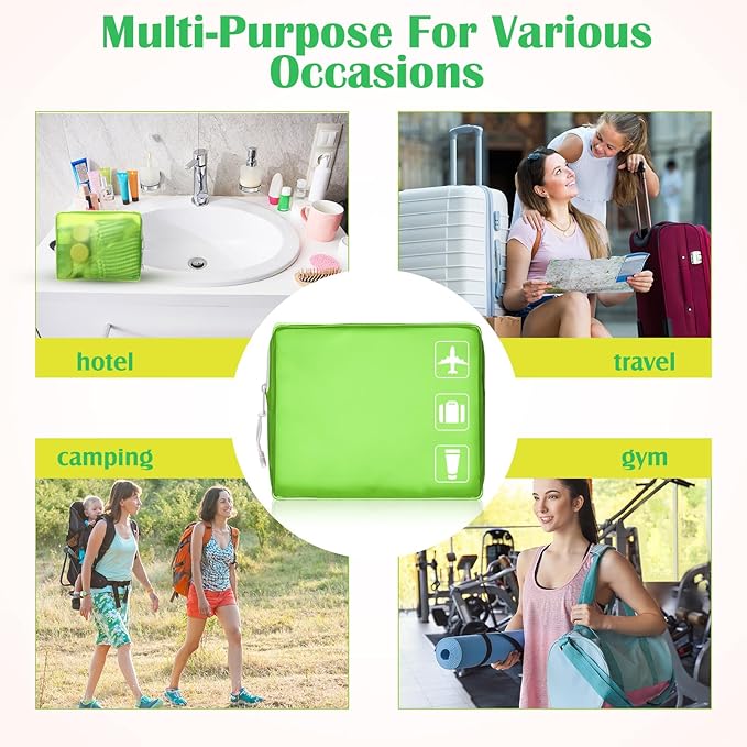 4 Pack TSA Approved Travel Toiletry Bags Frosted Translucent Leak-proof Cosmetic Makeup Bags for Women Men Travel Organizer Airport Security(Green,6.7 x 5.5 x 1.8 Inch)