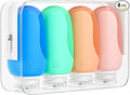 Morfone Travel Bottles Set for Toiletries, Tsa Approved Travel Size Containers BPA Free Leak Proof Refillable Liquid Silicone Squeezable Travel Accessories for Shampoo Conditioner Lotion (4Pack 3oz)
