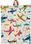 Airplane Blanket Aviation Adventure Colorful Planes and Clouds Throw Blankets Gifts for Kids Boys Lightweight Soft Fleece Cozy for Sofa Couch Bed Room Travel Birthday Party Decor 40x50in