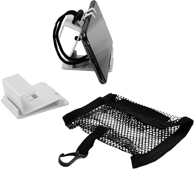 The SkyClip+ Phone & Tablet Holder for Air Travel, Home and Office Use - Inflight Phone Mount & Stand Compatible with iPhone, Android, Kindle and Tablets - Ultimate Travel Accessory (White)