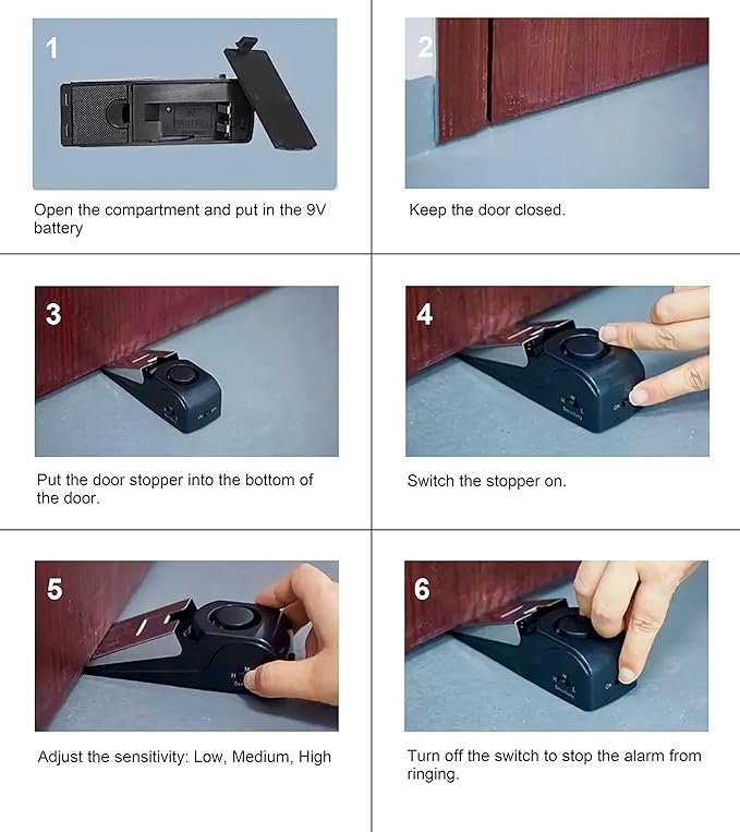All in one Original Trustella Heavy-Duty Portable Door Lock - Stainless Steel Security Tool for Enhanced Safety - Ideal for Home, Travel, Hotels, Apartments