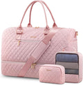 LOVEVOOK Travel Duffle Bag for Women, Weekender Overnight Bag with Shoe Compartment, Carry on Bag with Toiletry Bag, Gym Duffel Bag with Wet Pocket, Hospital Bags for Labor and Delivery 3 Pcs Set