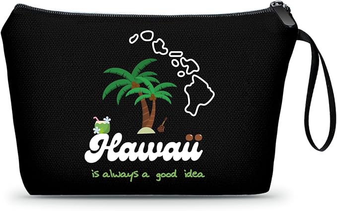 Hawaii Gifts Makeup Bag Travel Birthday gifts for Women, Traveler, Coworker, Daughter, Mom, Sister,Friend
