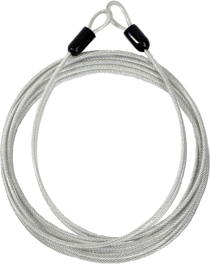Lumintrail 3mm (1/8 Inch) Braided Steel Coated Security Cable Luggage Lock Safety Cable Wire Double Loop (15ft)