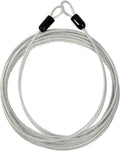 Lumintrail 3mm (1/8 Inch) Braided Steel Coated Security Cable Luggage Lock Safety Cable Wire Double Loop (15ft)