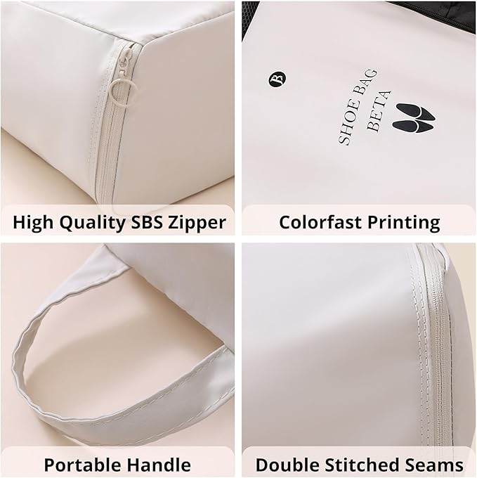 tianzong Shoe Bags for Travel, Waterproof Shoe Storage Organizer with Zipper for Men and Women (1 Pack, Pink)