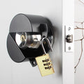 Door Knob with Lock,Without Drilling,Dementia Door Handle Lock，from Outside Prevents Turning of Door Knob and Access to Keyhole,for Apartment Evictions，Childproof (Black with Padlock)