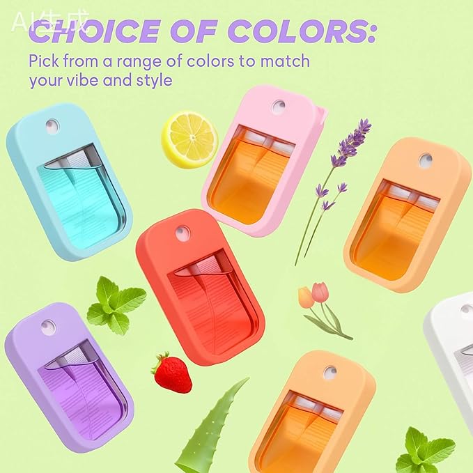 Hand Sanitizer Spray Case with Keychain, Durable Silicone Holder Compatible with Touchland Power Mist & Glow Mist (1 fl oz)