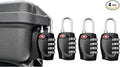 4 Pack TSA Approved Gun Case Locks for Pistol Case, 4 Digits Travel Locks Small Tool Box Combo Lock Combination Padlocks for Gun Cases/Luggage/Firearm Air Travel Cases, Small Dial Zipper Pad Lock